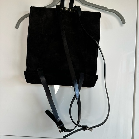 Dallaiti Suede Leather Backpack Tavel Patches Made in Italy NWOT